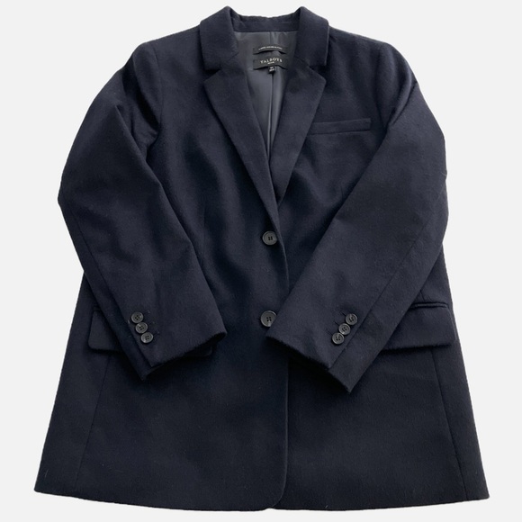 Talbots Petite Long Wool Blend Blazer Size 12P Brushed Wool Navy Blue Classic - Picture 5 of 13
